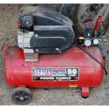 Sealey Power Mobile 50 litre compressor together with one other (2)