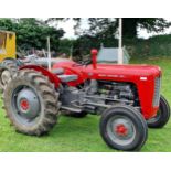 Vintage Massey Ferguson 35 grey and red diesel tractor, starts and drives with working hydraulics,