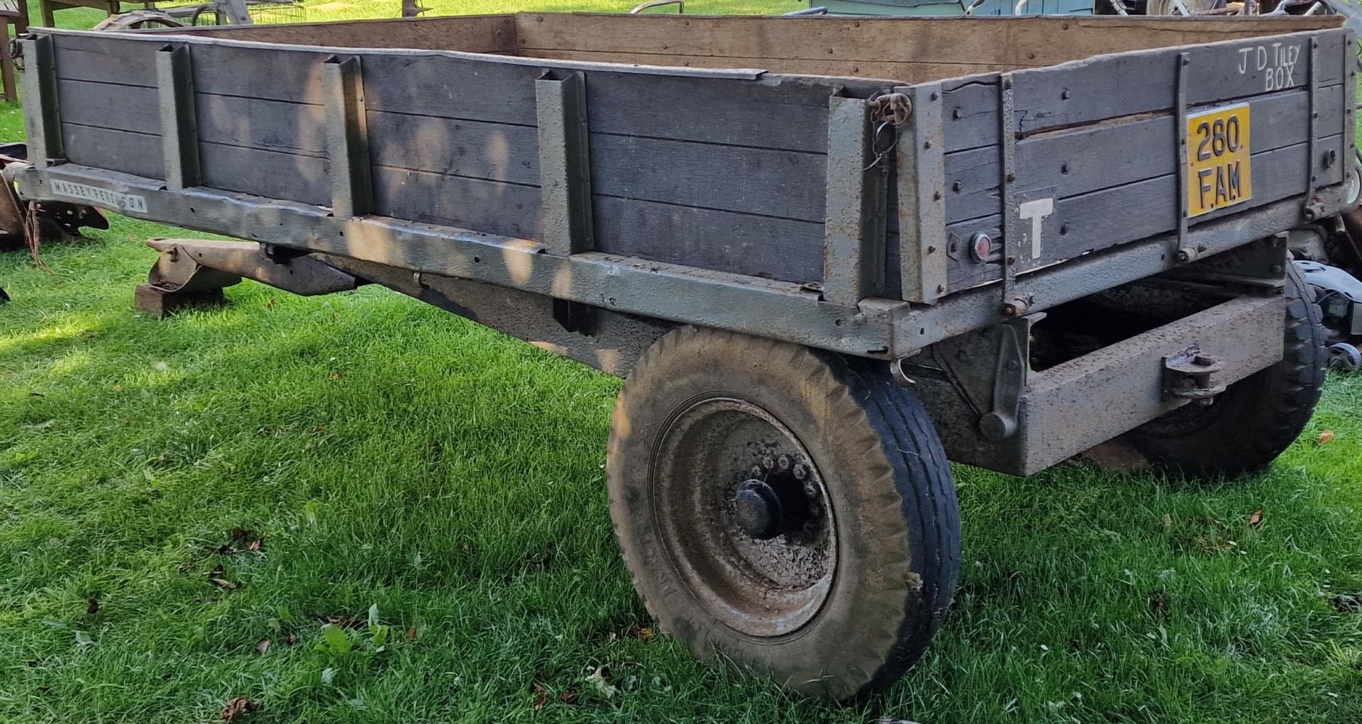 Massey Ferguson flat bed trailer with removable sides and back - Image 3 of 3