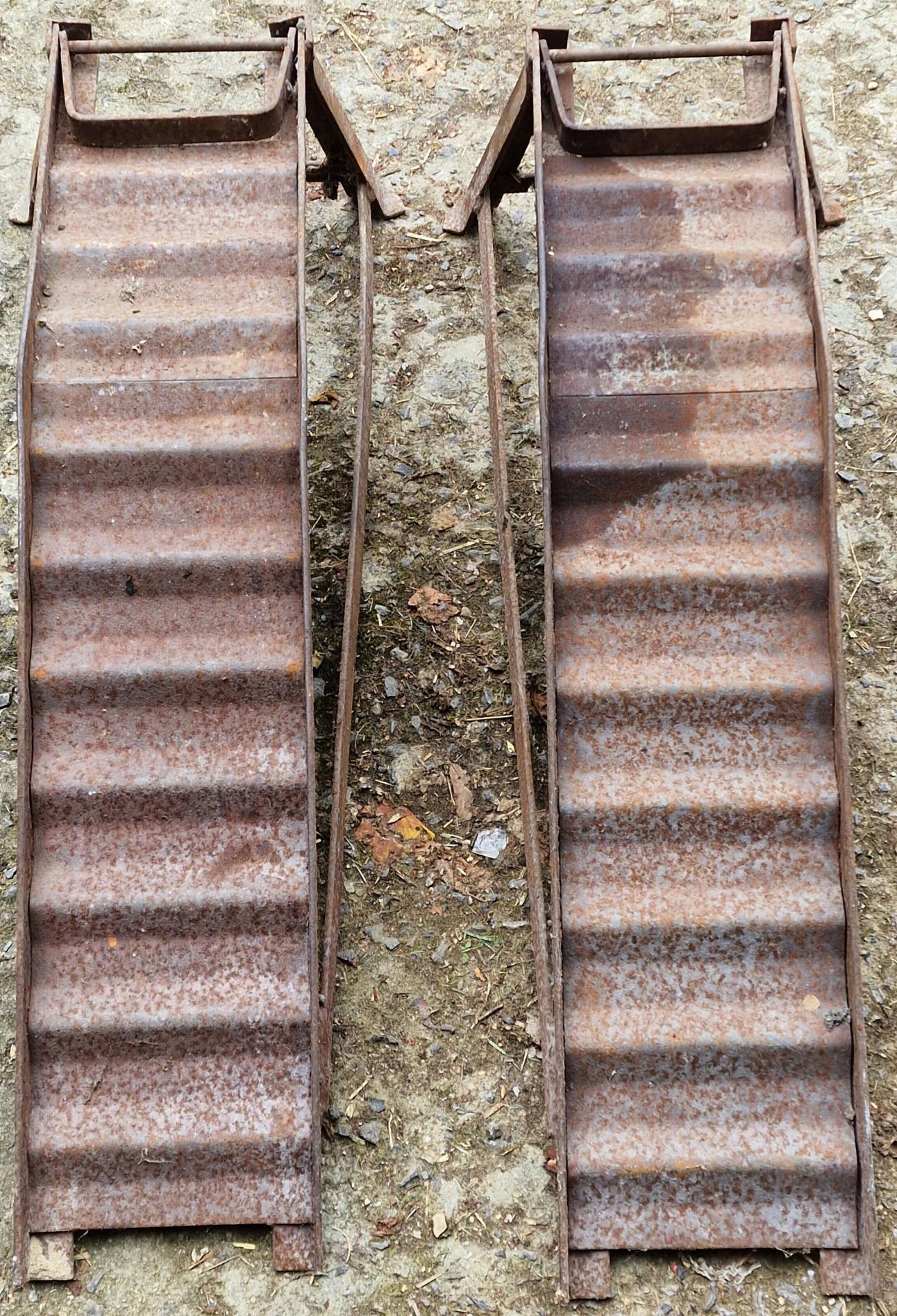 Two pairs of heavy duty iron vehicle ramps - Image 2 of 3