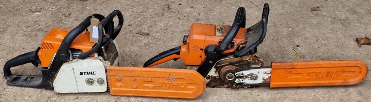 Stihl MS170 chainsaw together with a Stihl 021 chainsaw (2)