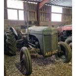 Vintage Ferguson T20 grey petrol/TVO powered tractor, registration number AFB 437, needs a new