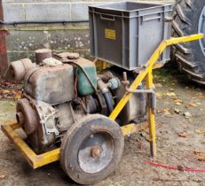 Vintage water pump engine on stand