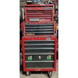 Halfords professional stack-on three tier tool cabinet complete with a large assortment of good