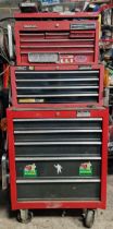 Halfords professional stack-on three tier tool cabinet complete with a large assortment of good