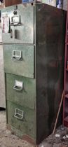 Vintage four drawer filing cabinet, 132cm high