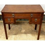 Antique Georgian style mahogany low boy, 70cm