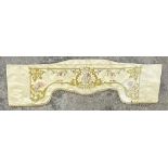 Attractive silk work pelmet, with scrolled foliate decoration, 200 x 55cm