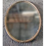 Regency oval giltwood and gesso wall mirror, original glass plate, 92 x 63cm