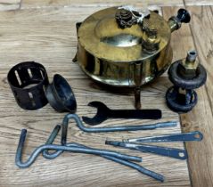 A 19th century brass campaign burner