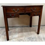 Georgian mahogany low boy with moulded top on square cut legs, 69 x 81cm