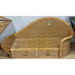 20th Century wicker and rattan chaise lounge by Daro, 178cm long x 80cm high