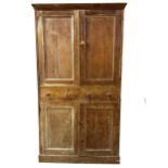 19th century provincial pine housekeepers cupboard fitted with two twin cupboard doors and two