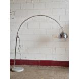 20th century chrome arc lamp, 182cm high