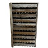 Antique pine apple crate with ten sliding drawers, 119x 68cm