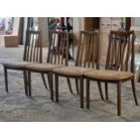 Set of four G-Plan teak Fresco dining chairs, 92cm high
