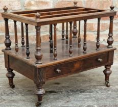 19th century mahogany campaign Canterbury with single drawer signed W.Snowdon Rochdale, 54cm high