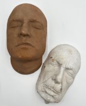 Two unusual celebrity death masks to include a plaster Vincent Price, 25cm long and a fibreglass