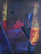John Wragg (1937-2020) - 'Nocturne', signed and titled verso, mixed media on canvas, 122 x 96cm