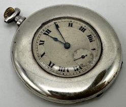 Military silver cased pocket watch inscribed 'From the boys to Sergeant Mac', 45mm case, 48.9g gross