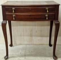 Early 20th century mahogany table canteen of cutlery two baize-lined drawers fitted with silver