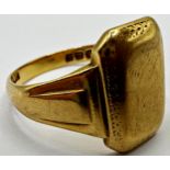 Good 18ct gents signet ring, size Z, 13.2g
