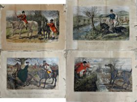 John Leech (1817-1864)- set of ten satirical studies mainly relating to horse riding, hunting and