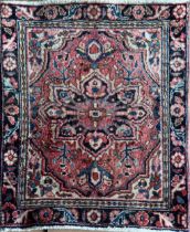 Persian Hamadan rug, red ground L97 x W82cm