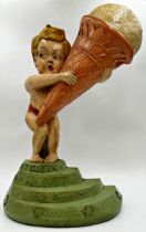 Advertising- ice cream with a Facchino cone, fibreglass figure of a boy holding an ice cream on a