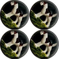 Pair of Essex crystal intaglio cufflinks, with fox terriers (2)