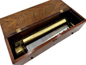 Good early Nicole Freres music box, numbered 16295, in a walnut case, 40.5cm long, with key