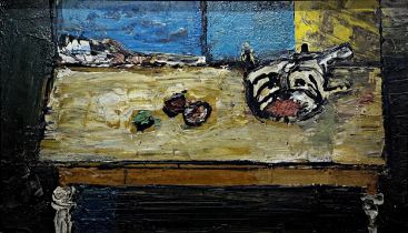 Peter Oliver (1927-2006) - Still life, oil on board, circa 1958, 22 x 37cm, framed