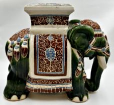 Chinese ceramic elephant garden seat, 42cm high