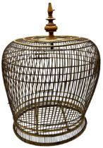Vintage rattan birdcage, 55cm high