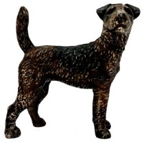 Good quality Antique Hubley American cast iron study of a standing terrier, with original paint,
