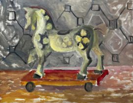 Penelope Ellis (born 1935) and Clifford Ellis (1907-1985) - pull along horse, unsigned, oil on