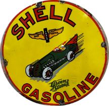 Advertising - Shell Gasoline, enamel picture sign, 61cm diameter