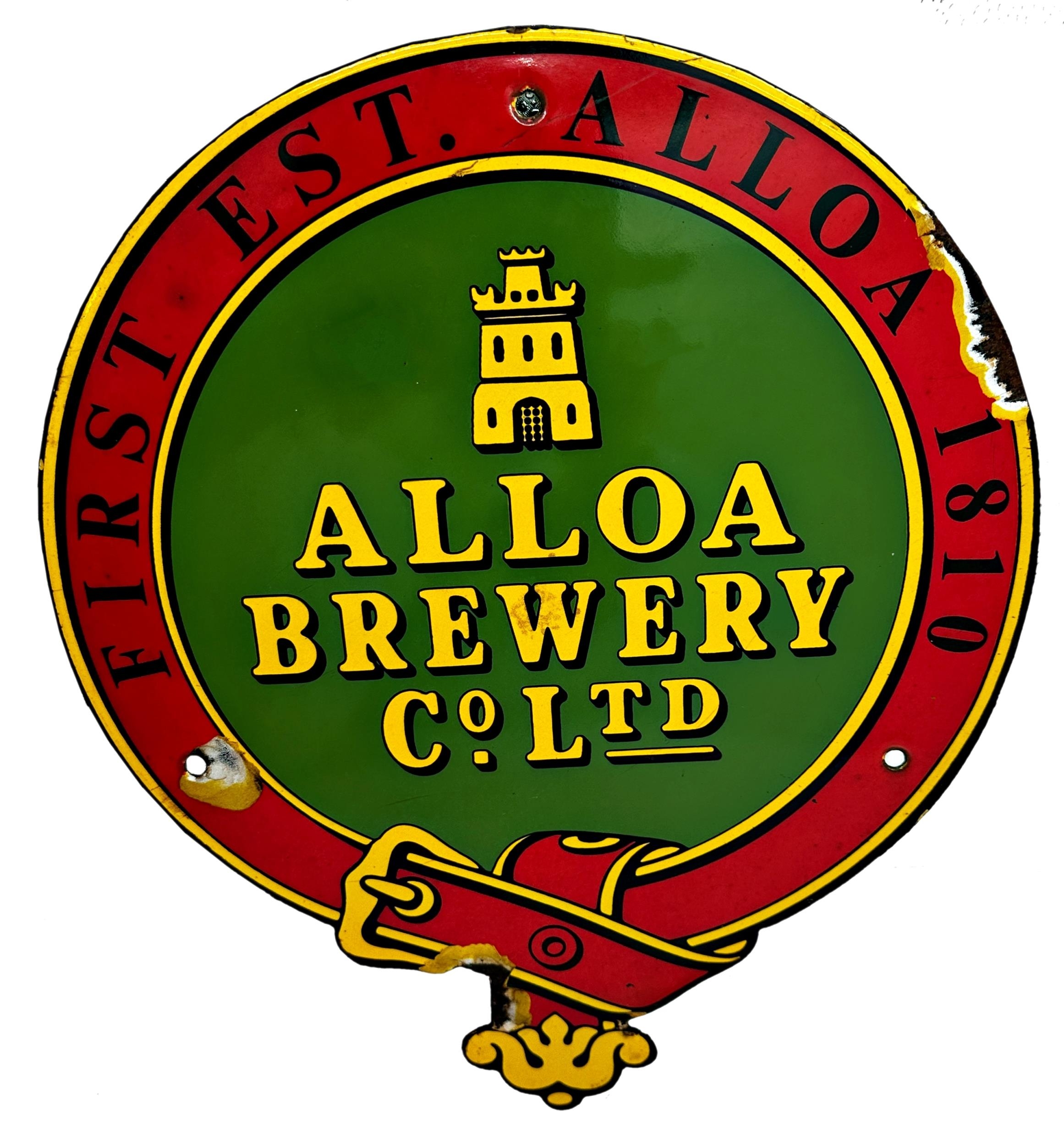 Advertising - Alloa Brewery Co Ltd, shaped enamel sign, 37 x 31cm