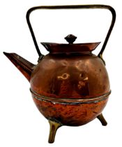 Christopher Dresser for Benham and Froud copper and brass kettle, 22cm high