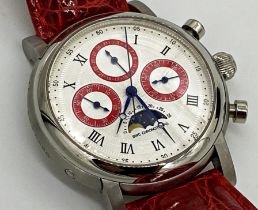 Belgravia Watch Co. Chronotempo stainless steel chronograph gentleman`s wristwatch, ref. 3669,