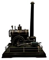 Good early Marklin German vertical steam engine, appears complete and in original condition, 48cm