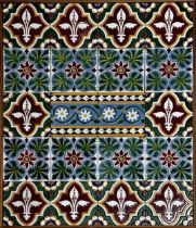 Impressive Victorian ceramic tile picture, probably by Minton, 75 x 60cm, framed