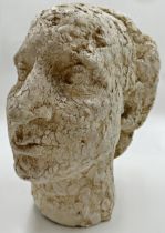 Penelope Ellis (born 1935) - head and neck plaster sculpture of her mother Rosemary Ellis, 33cm high