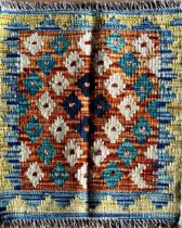 Small Colourful Kelim or Kilim rug, L57 x W49cm