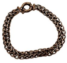 Good quality Italian 9ct rose gold fancy link bracelet, 20.5cm long, 8.7g