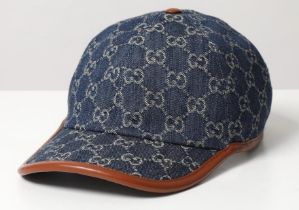 Gucci denim GG logo baseball cap. Model number 656206 4HAC3. Size XXL. In unused condition with tags