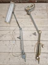Two Vintage Industrial articulated medical lamps