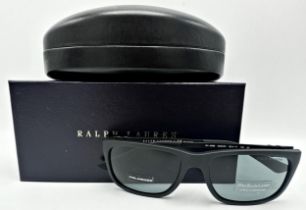 A pair of Ralph Lauren sunglasses in matt black. Model number PH 4088. In unused condition with case