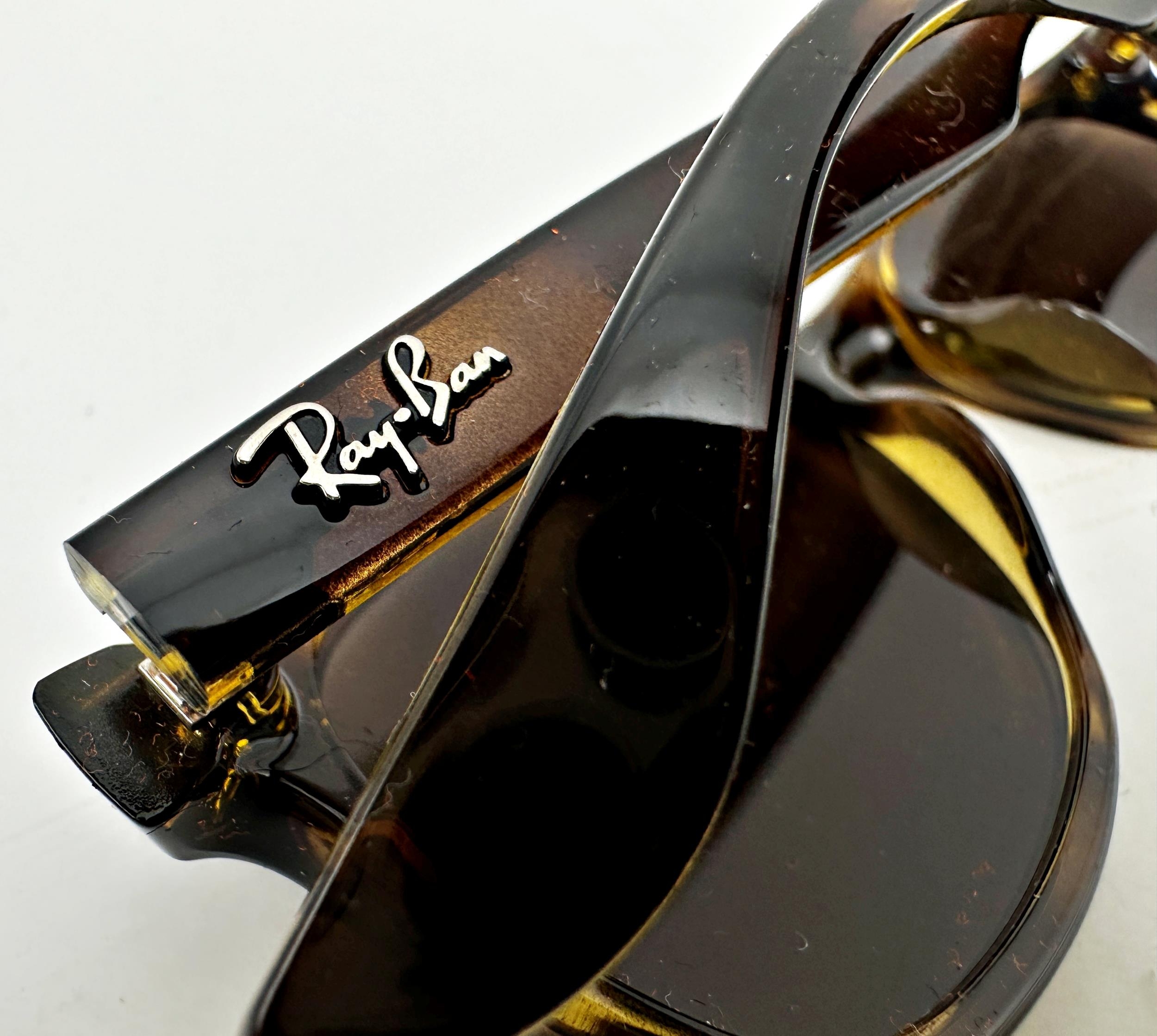 A pair of junior Ray-Ban tortoiseshell sunglasses for children in the iconic Wayfarer design, - Image 3 of 3