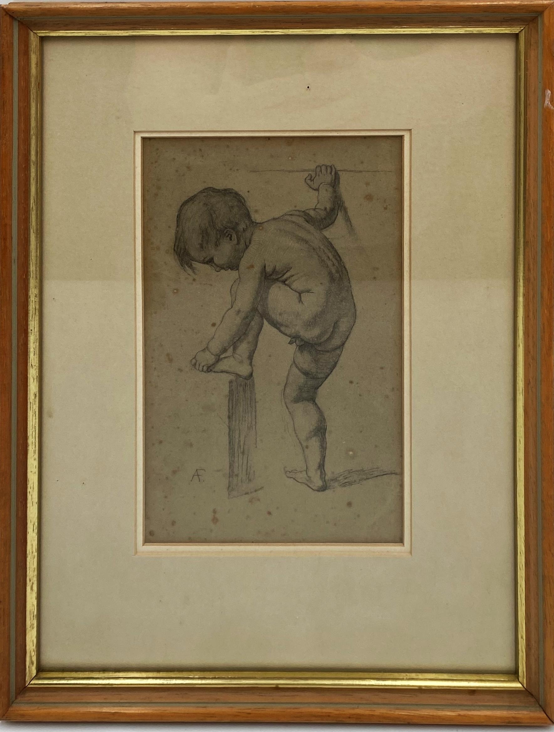 The estate of Peter & Joy Evans of Whiteway, Stroud - 19th Century School - portrait of a nude bo